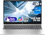 HP 15.6" HD Touchscreen Business Laptop – Intel Core i3-1315U, 16GB RAM, 1TB SSD, Intel UHD Graphics, Wi-Fi 6, Privacy Shutter, Windows 11 Home with Copilot Key, Natural Silver