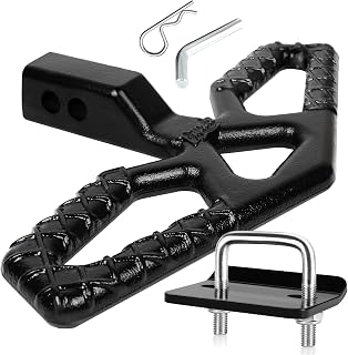 Eapele Tow Hitch Step for 2 inch Receiver, Universal Anti Slip Bumper Guard,Strong Steel 10000lbs Maximum Load, for Trailer Tow Truck Pickup SUV Pickup Van RV