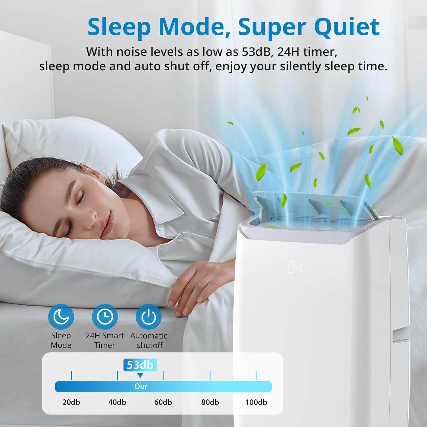 MERXENG Portable AC sleep mode and quiet operation