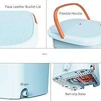 Vista 6 de REALN Lavadora pequeña de 12 litros plegable con cesta de deshidratación, mini máquina de lavandería tipo perilla para ropa de bebé, camisetas, ropa