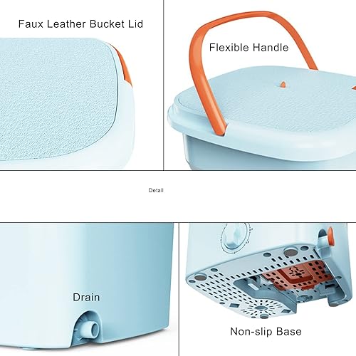 Miniatura 6 de Lavadora pequeña de 12 litros plegable con cesta de deshidratación, mini máquina de lavandería tipo perilla para ropa de bebé, camisetas, ropa