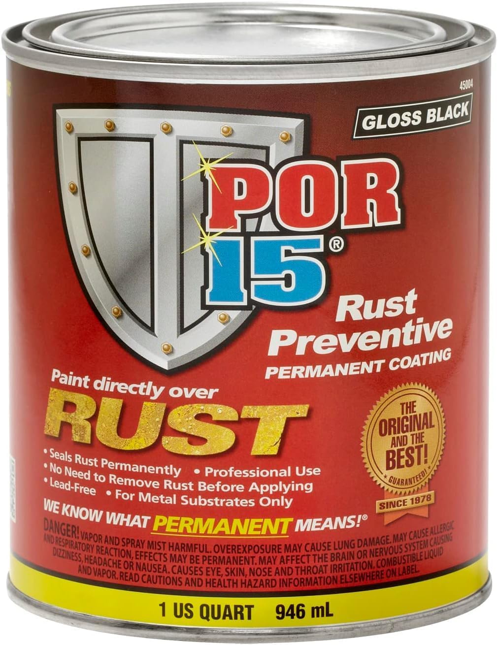 POR-15 Gloss Black Stop Rust Undercoating System, 3 Products, 32 fluid ounces each