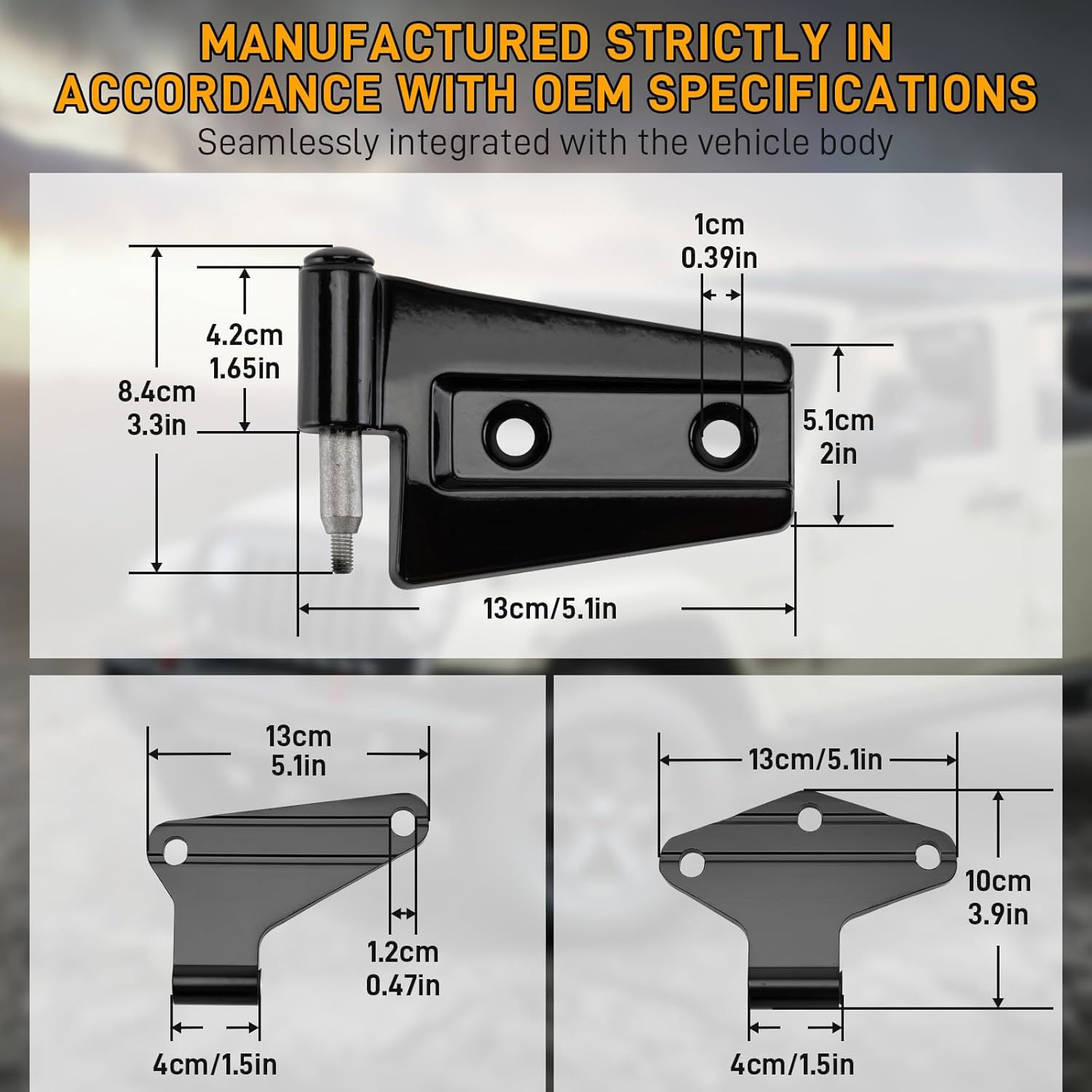 55395386AB 4 Door Hinge Assembly Kits Fit for 2007-2018 Jeep Wrangler JK JKU Unlimited Rubicon Sahara Inside and Outside, Jeep Wrangler JK Door Hinge 16PCS with 36 Bolts Replaces# 55395386 55395387