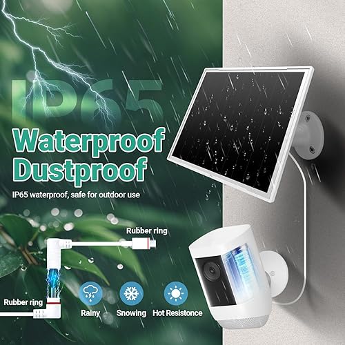 Miniatura 8 de Paquete de 2 paneles solares para cámara de anillocámaras Wyze, cargador solar de 8 W compatible con Stick Up Cam ProPlus y Spotlight Cam (batería)