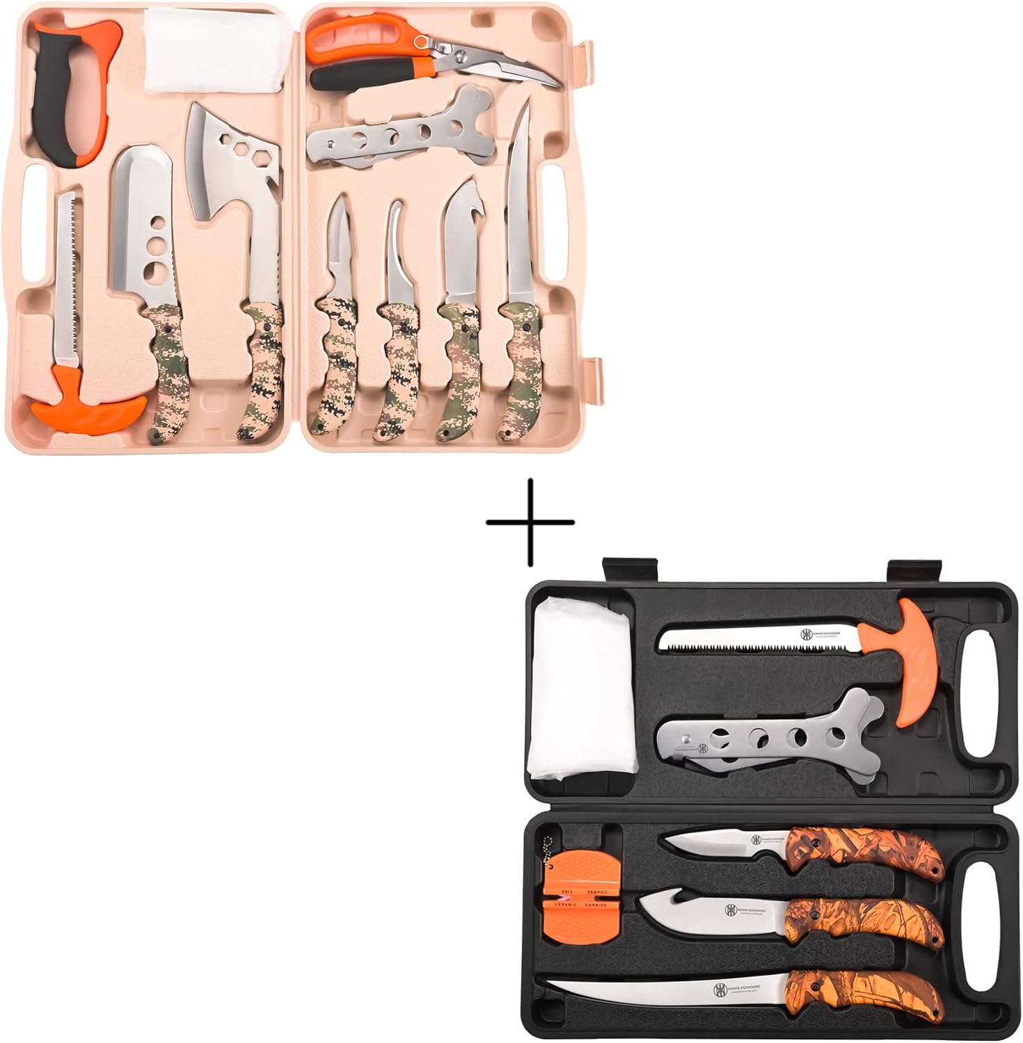 KNINE OUTDOORS 2022 Hunting Deer Knife Set Red Maple Camo