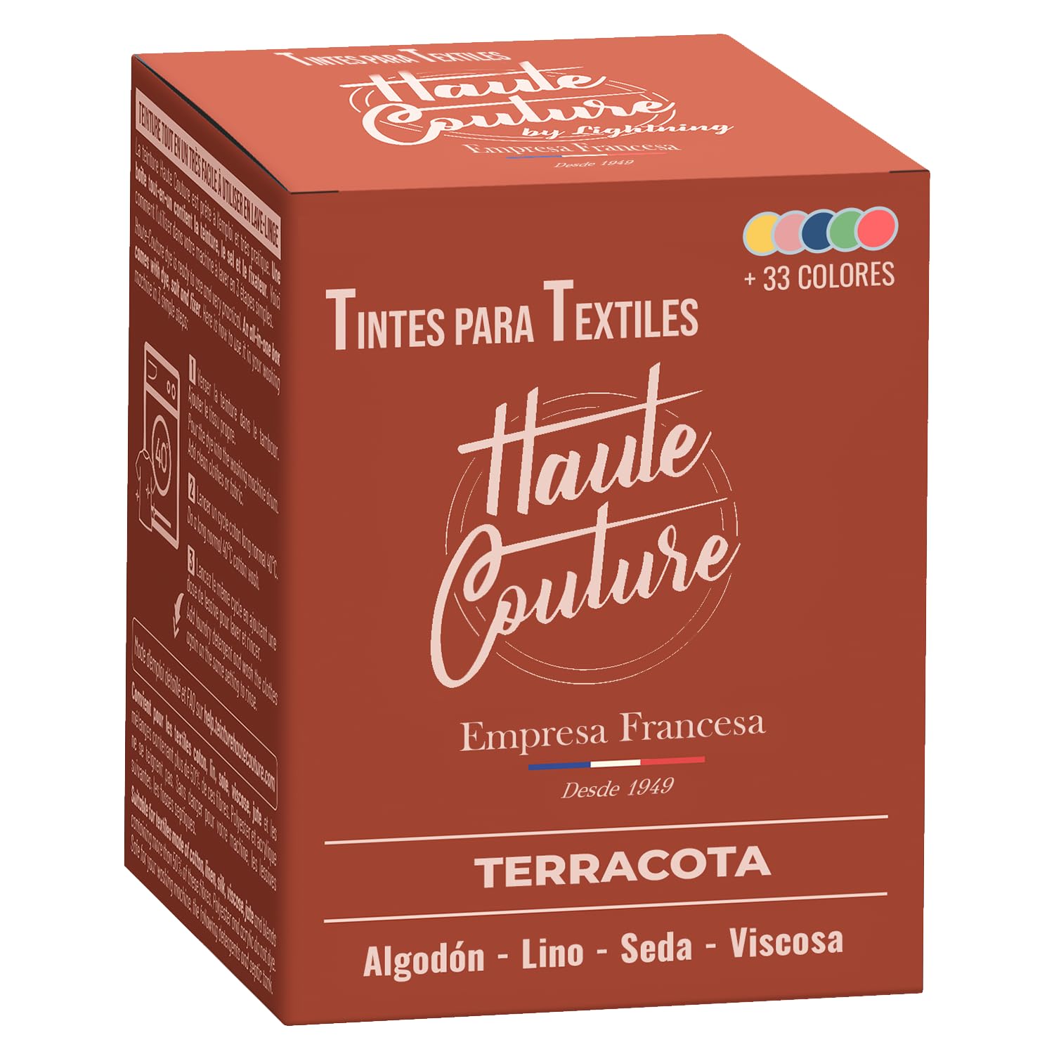 Haute Couture - Tinte para Ropa y Textil Terracota - 350g - Tinte Textil Todo en uno - Listo Para Teñir Ropa y Tejidos