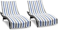 Vista 1 de Arkwright Cabo - Toalla para tumbona con bolsillo, paquete de 2, funda de cabaña 100% algodón a rayas para sillas de playa, piscina al aire libre