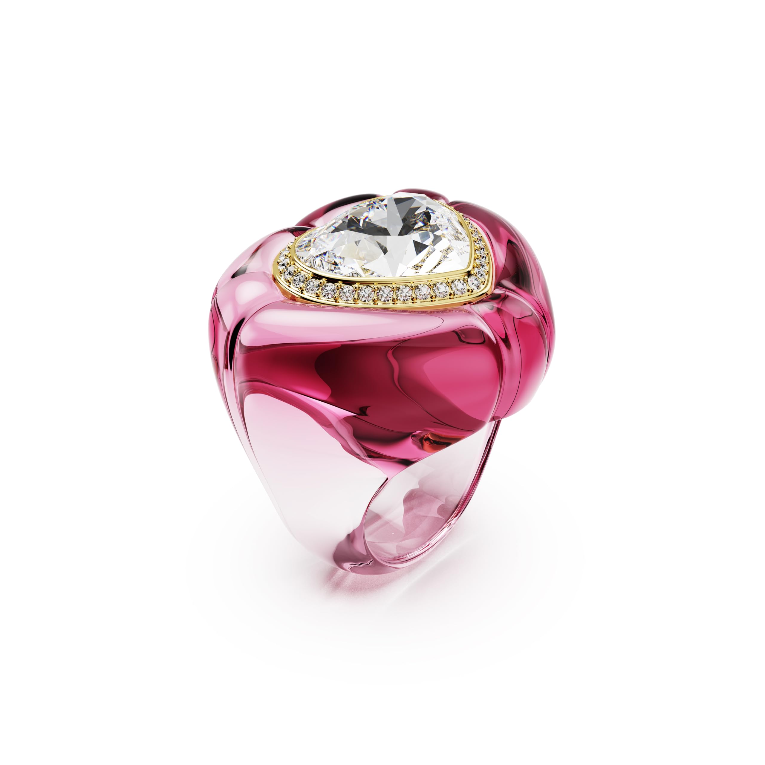 Swarovski Dulcis Kollektion Cocktailring, Herzschliff, Pavé, Herz, Rosa