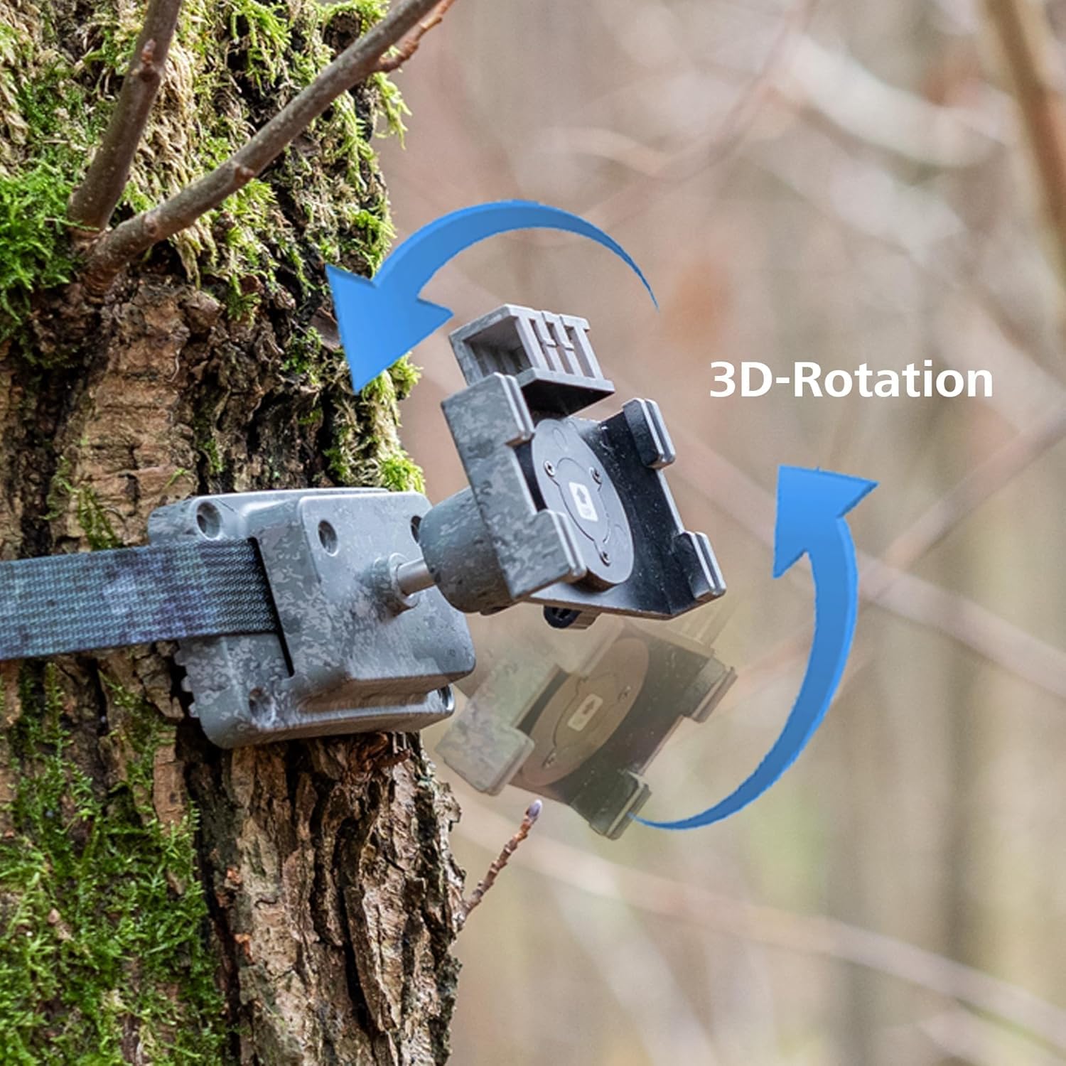 Zeiss Supporto di Montaggio per Fototrappola Secacam 3 & 1, Testa Pivotante 360°, Bloccabile, Impermeabile, Fissaggio Stabile e Discreto, Alberi, Muri, Pali, Recinzioni