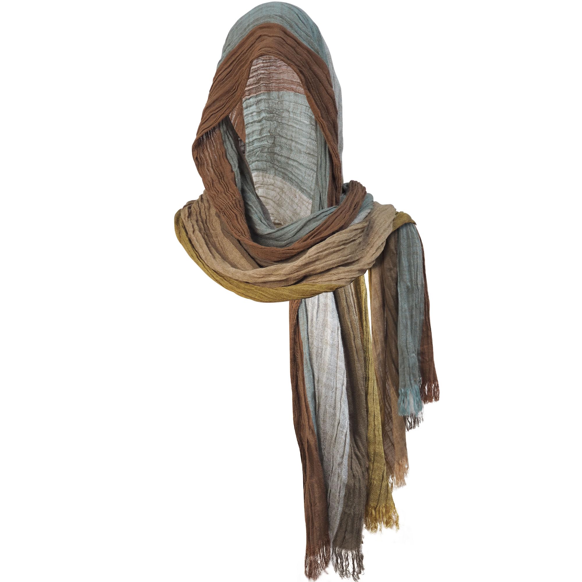 Wrap Dune Wasteland Hooded Shawl With Viking Brooch | Cowl Scarf Rogue Medieval Cloak Renaissance Costume Cape Accessories, Style-a, Standard