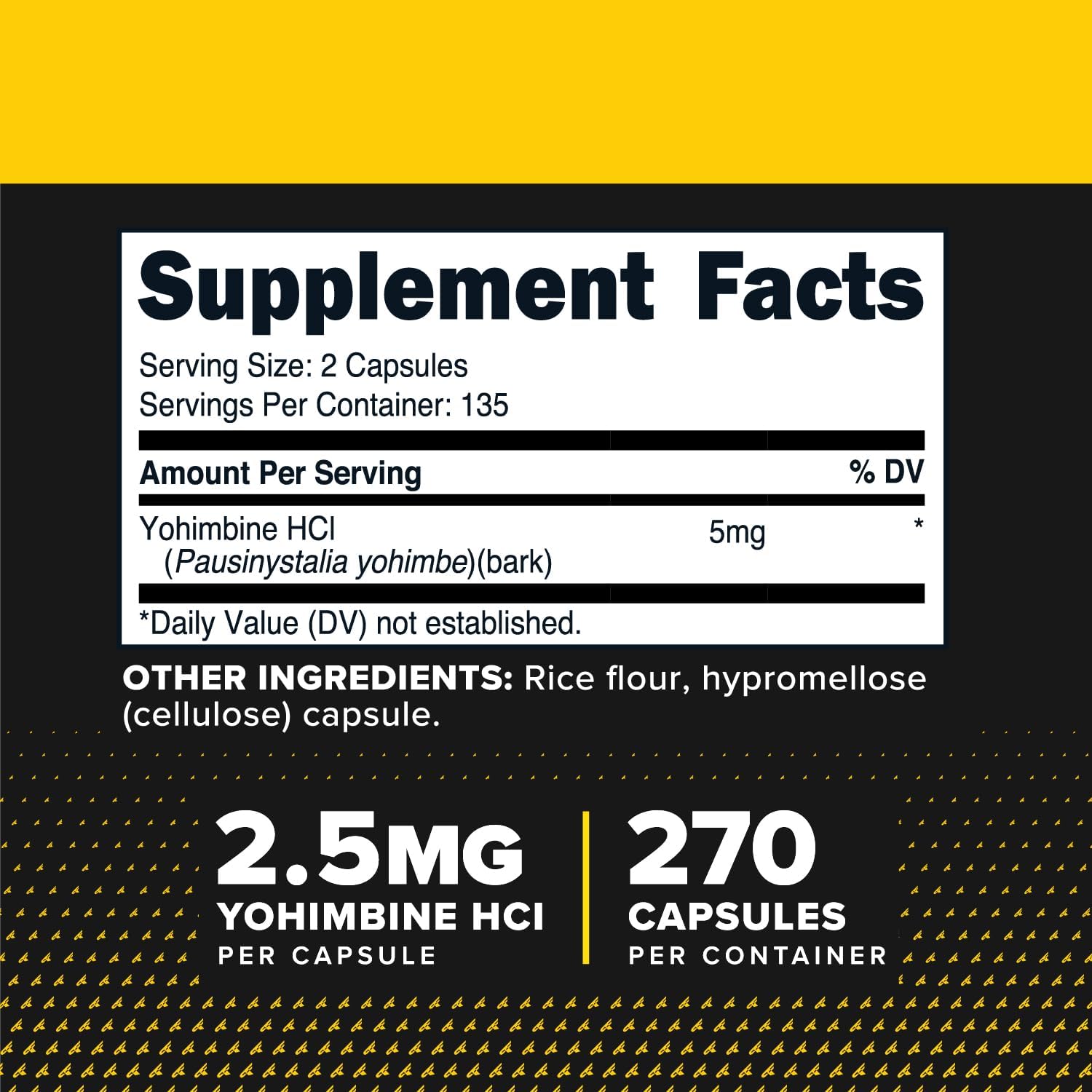 PrimaForce Yohimbine HCl 2.5mg, 270 Capsules - Premium Supplement, Boosts Performance, Zero Fillers, Non-GMO and Gluten Free - Image 2