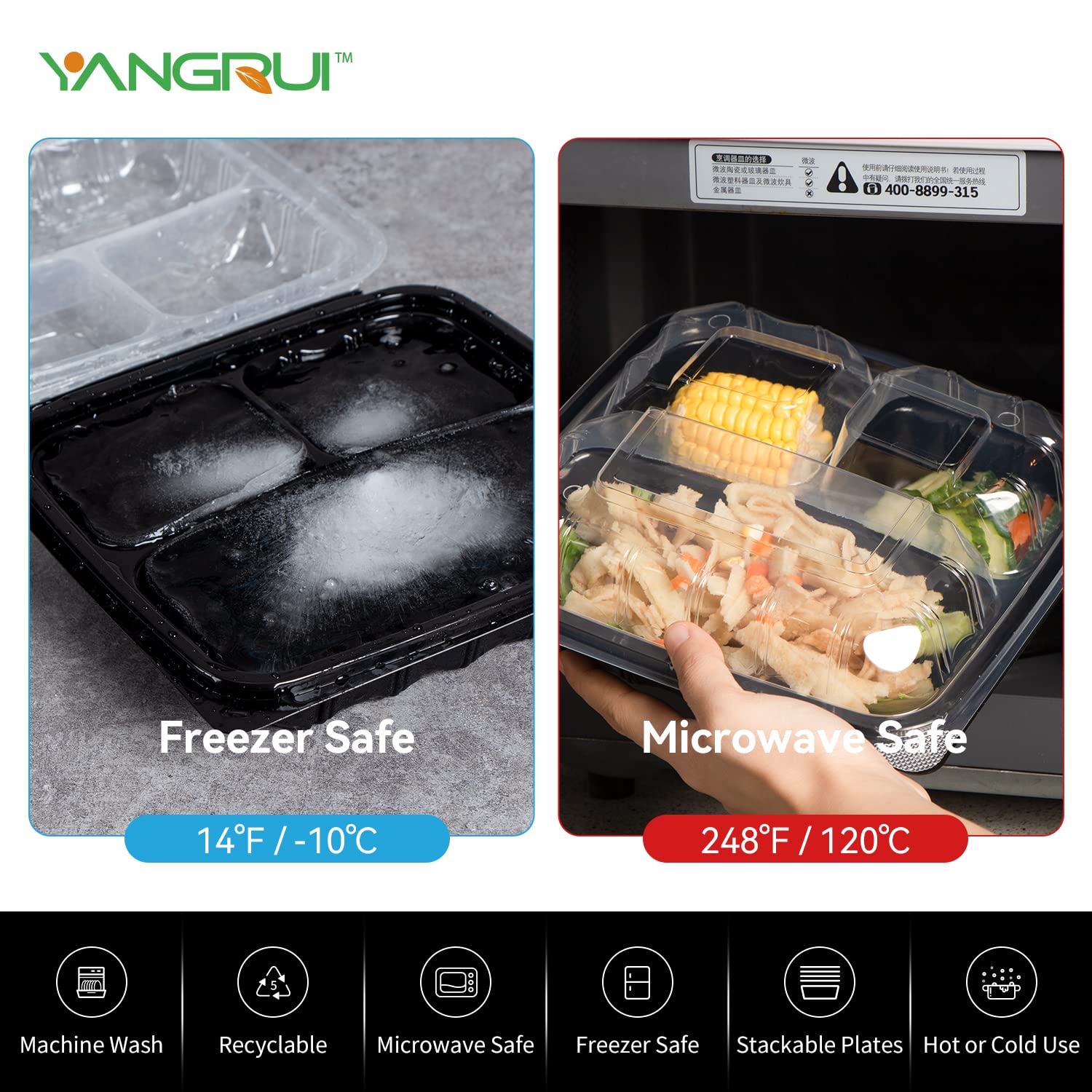 Snapklik.com : Clamshell Food Containers, Large Capacity 45 Pack 9.5 ...