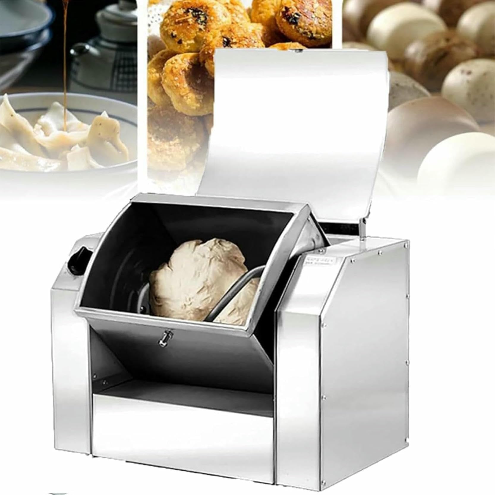 Impieno Commerciale, Frullatore Di Farina Con 3 Kg Di Capacità Di Impasto, Frullatore Elettrico Da Cucina, 1100 W/1500 W Blender Di Massa In Acciaio Inossidabile Con Funzione Di Temporizzazione, 5 Kg