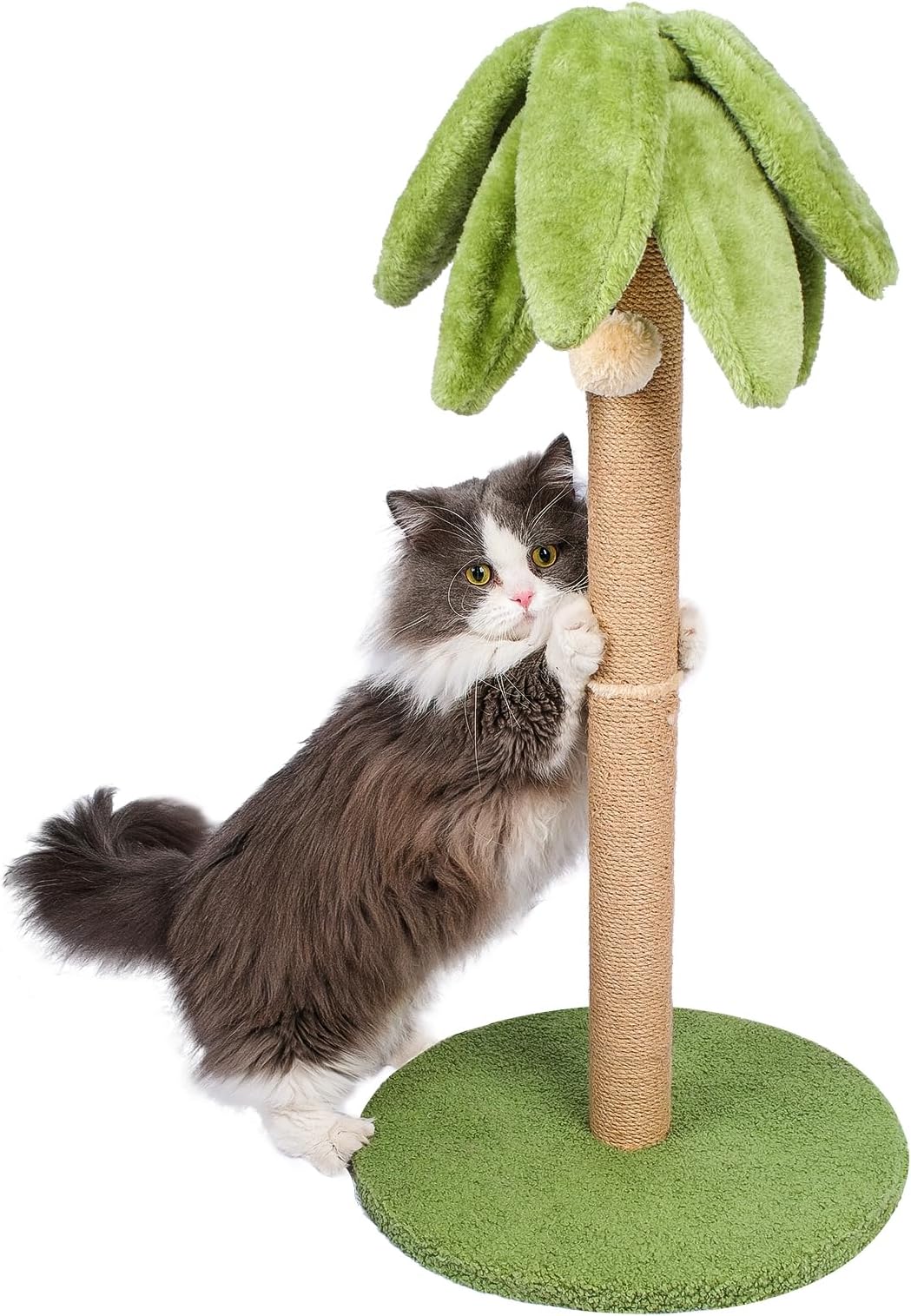 Cat Scratching Post 30.7 inch Tall Cat Tree for Indoor Cats Large Adult Cat Scratching Post with Sisal Rope,Cute Kitten Cat Scratcher in Palm Tree