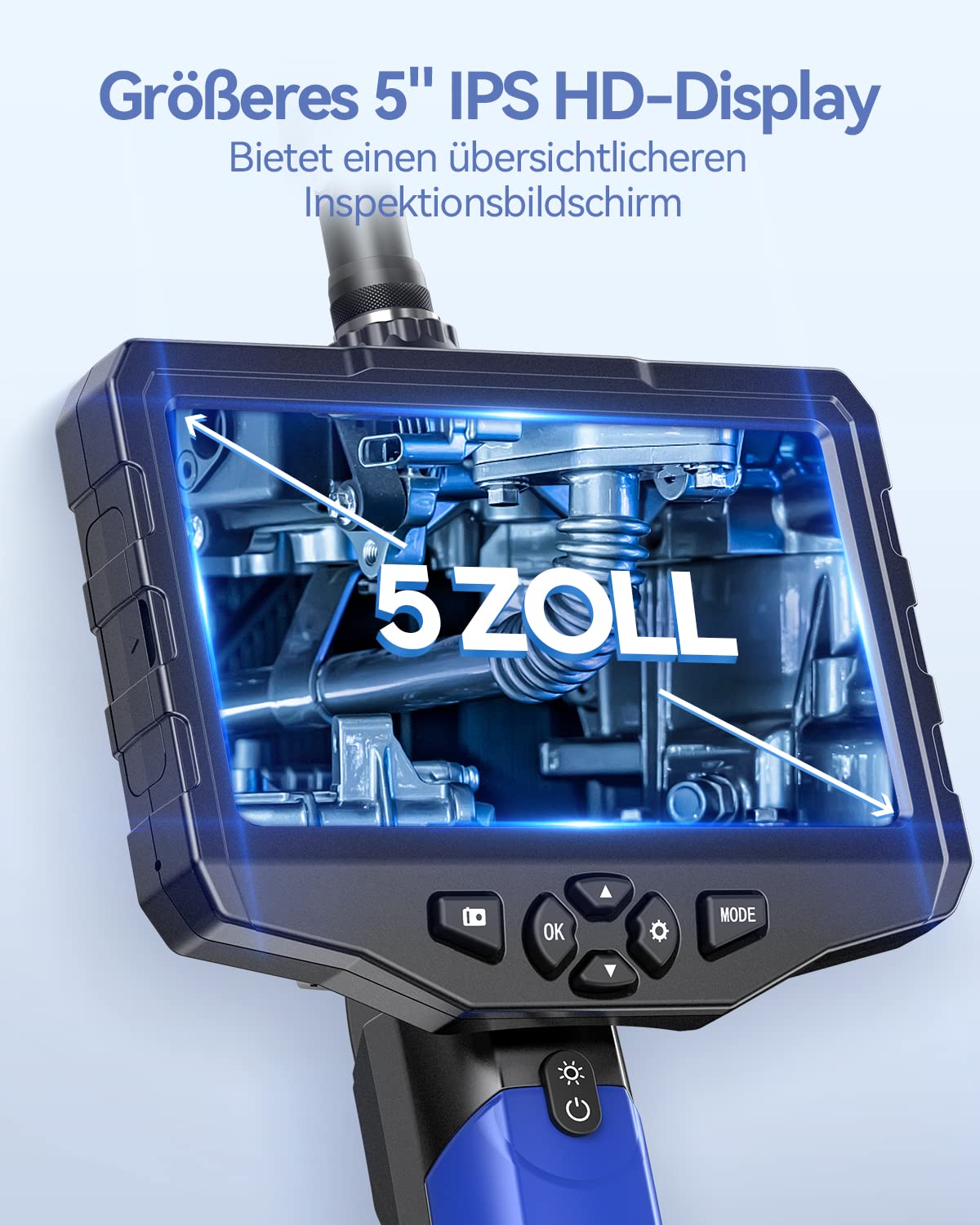 4,3" IPS-HD-Bildschirm Rohrkamera, Endoskop