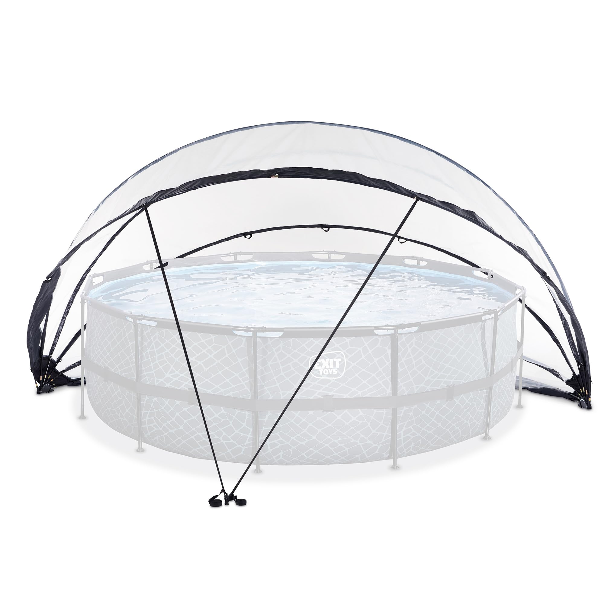 EXIT Toys Dôme de Piscine ECO - ø550cm - Convient à Tous Les Piscines et Sols - Protection pour Piscines Gonflables, à Parois en Acier, à Châssis et Enterrées - Stable et Résistante aux Intempéries