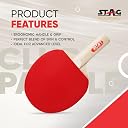 STAG ICONIC Club Table Tennis Racket | Lightweight Design | 3 mm Sponge | Easy Control | Red/Black gallery image