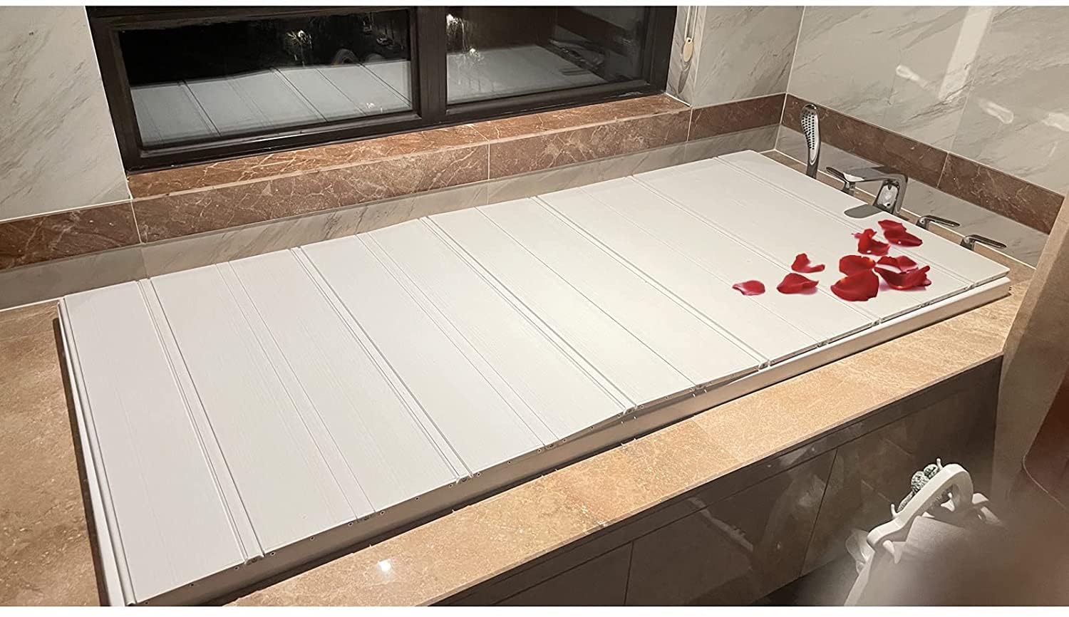 Couvercle d'isolation de baignoire PVC support pliable de rangement