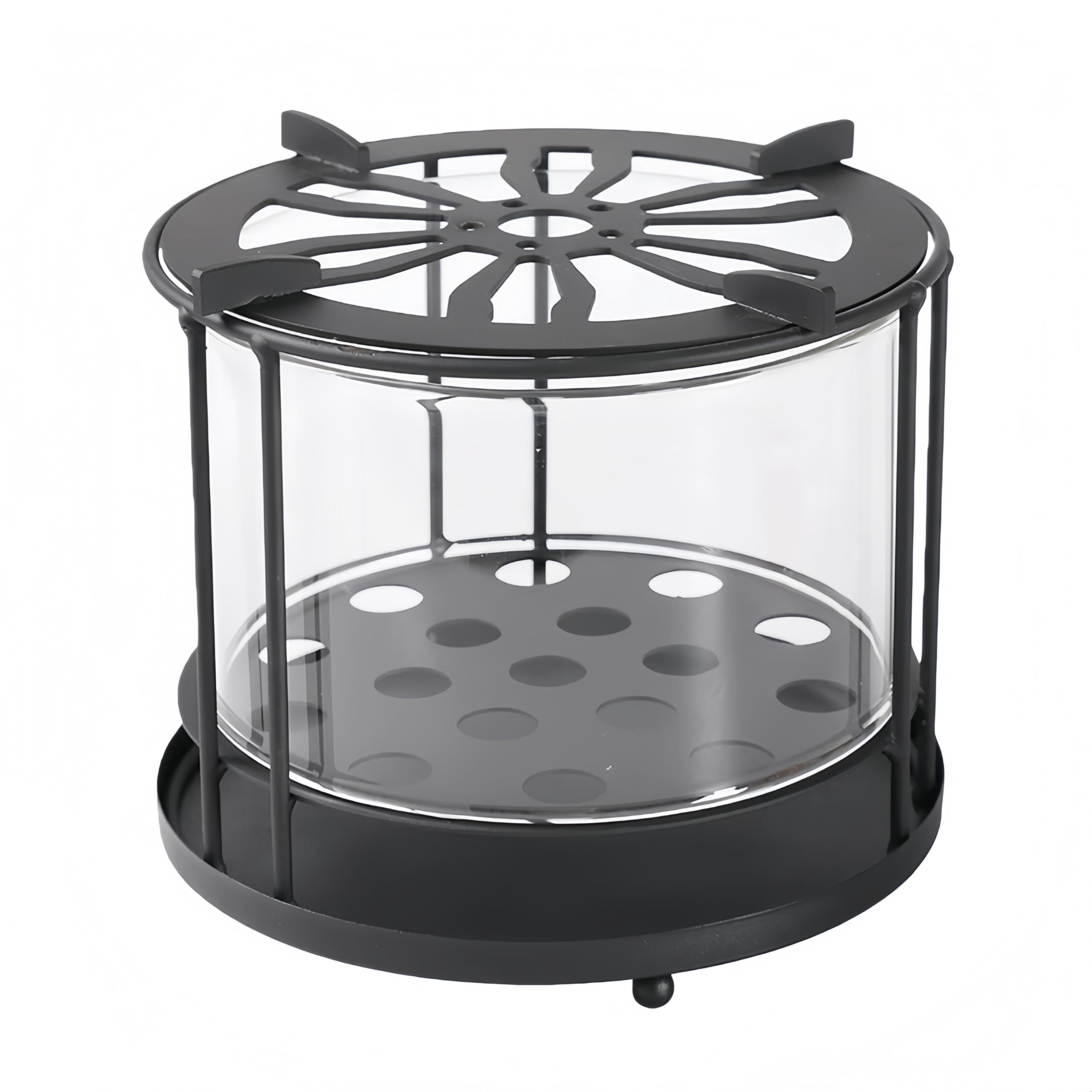 Edelstahl Feuerstelle mit Glaswindschutz, Feuerschale - Feuerkorb Indoor & Outdoor, Anwendbar Holz & Kohle etc. 16 * 16 * 15cm