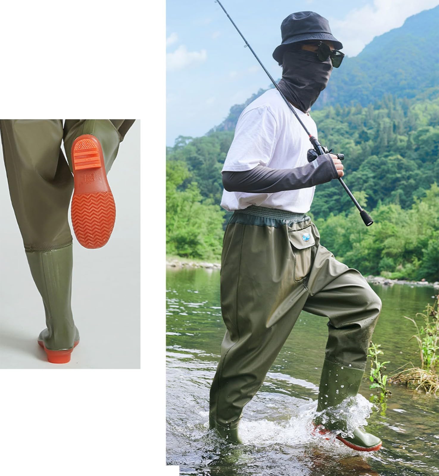 Trampolieri da pesca, stivali da pesca impermeabili per uomini e donne, trampolieri da pesca in neoprene con stivali integrati, attrezzatura da pesca, abbigliamento da pesca, caccia all'anatra e pesca