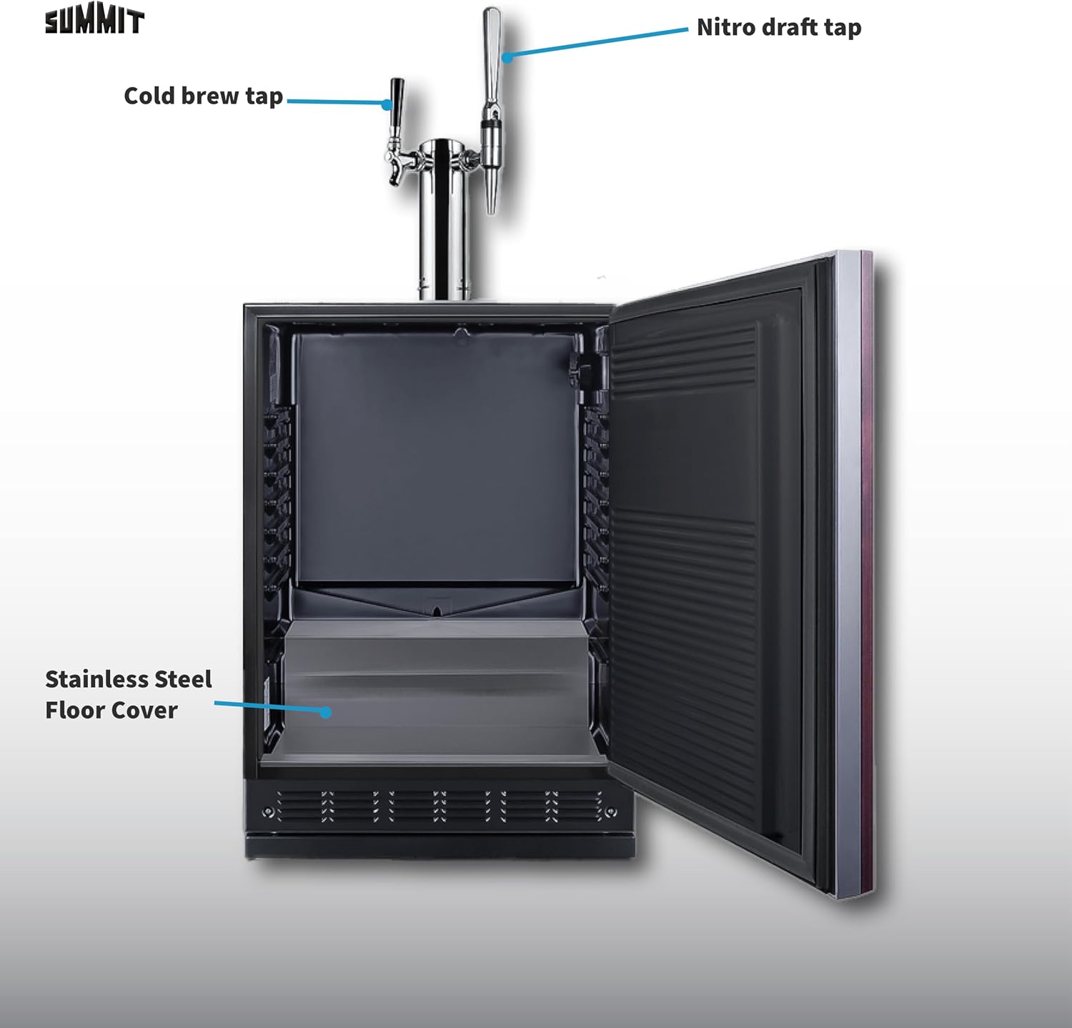 Summit 24" Nitro Cold Brew/Cold Brew Kegerator, Combination Dual Tap Kit, Panel Ready*- SBC7BRSIFCM2 *Panel is Not Included