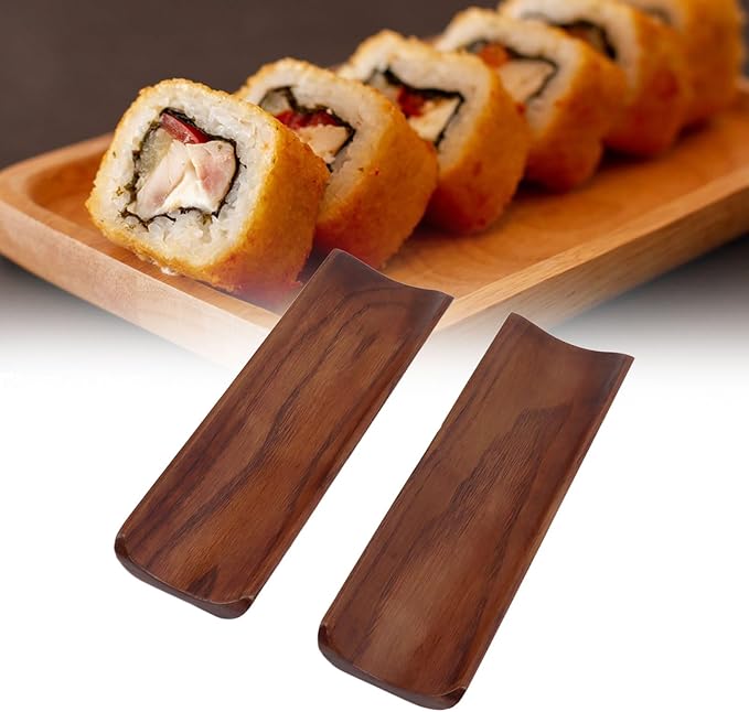 2 Platos Sushi Rectangulares de Madera Zerodis - 18.2x5.3cm miniatura 2