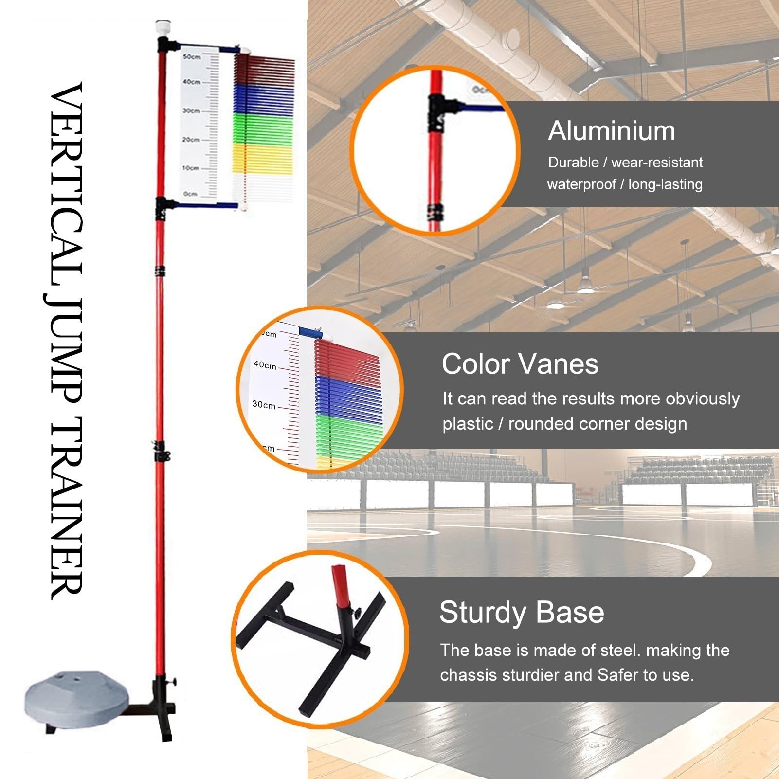 Strumento Atletica Misuratore Salto Verticale Per Bambini - Strumento Regolabile Per Allenamento Sportivo Gioco Educativo Sport