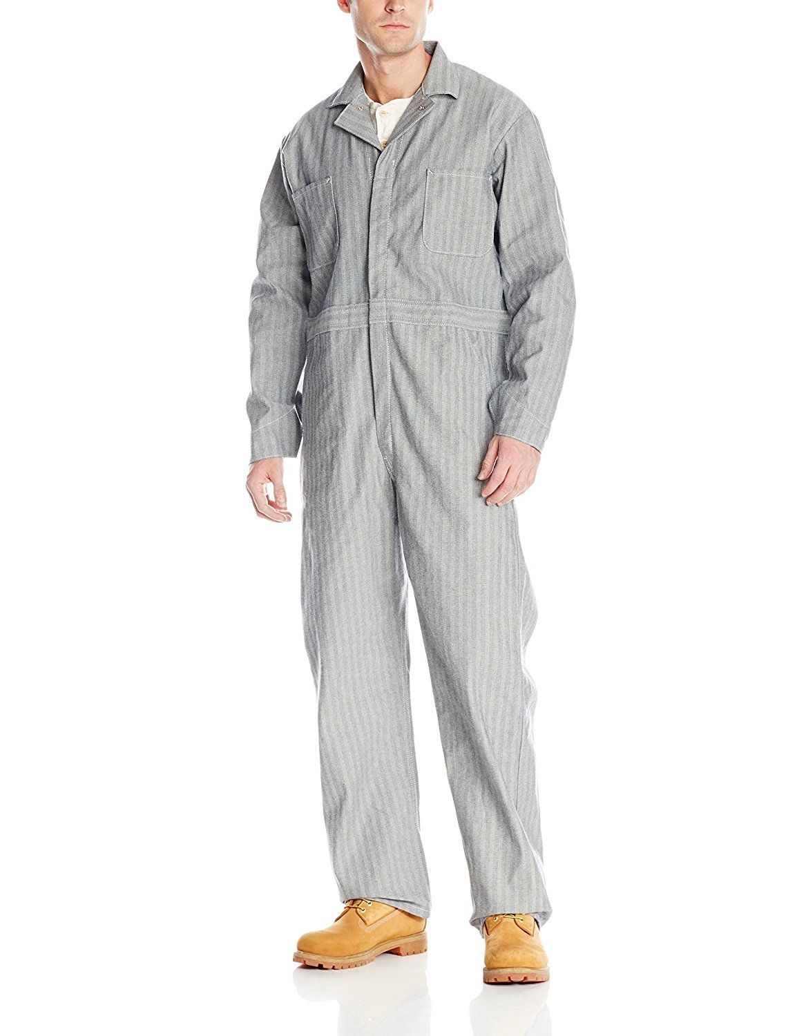Red Kap Men's Snap Front Cotton Coverall, Oversized Fit, Long Sleeve