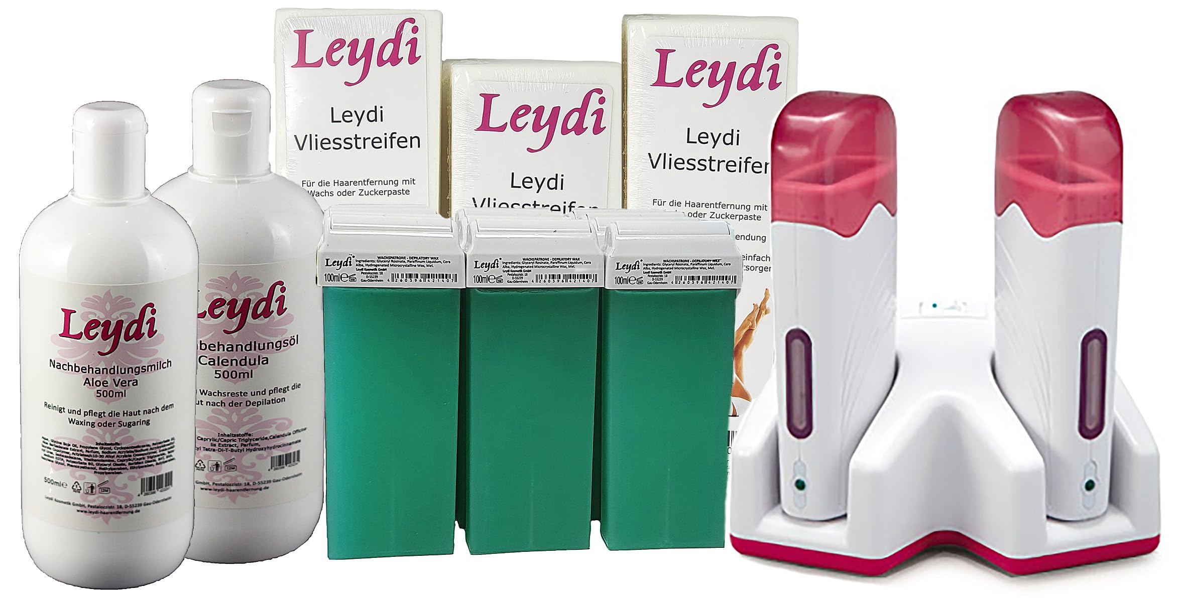 Leydi Duo - Doppel Wachspatronenset Azulen - Profi Waxingset zur Haarentfernung