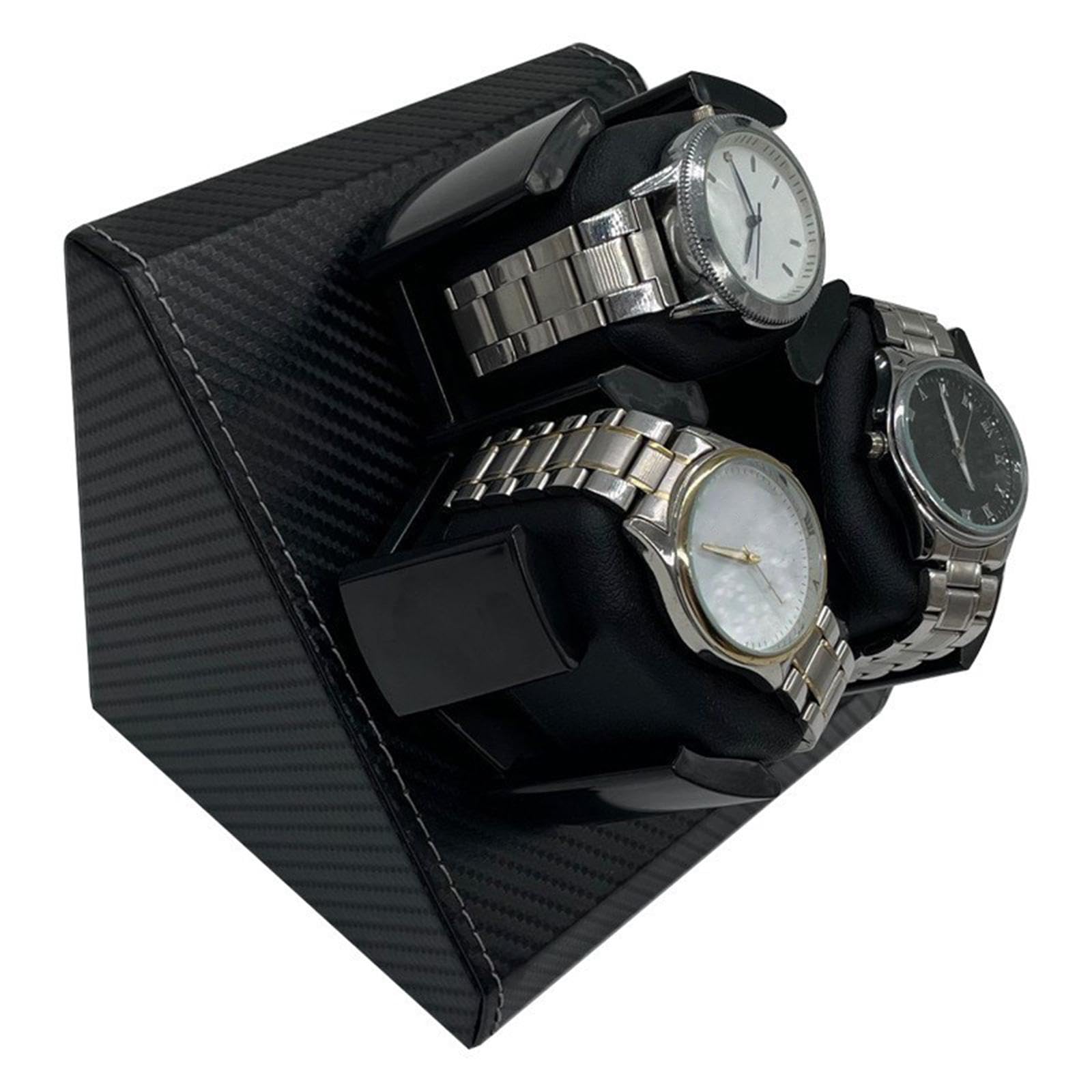 rockible Remontoir de Montre Automatique 3 Organisateur de Remontoir de Montre, Stockage de Bijoux, Support de Montre USB Moteur Shaker boîtier de Montre pour