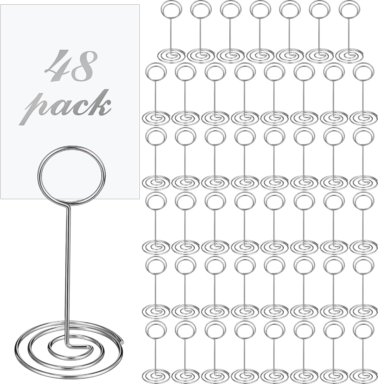 48 Pack 3.35 Inch Table Number Holder Wedding Table Name Card Holder