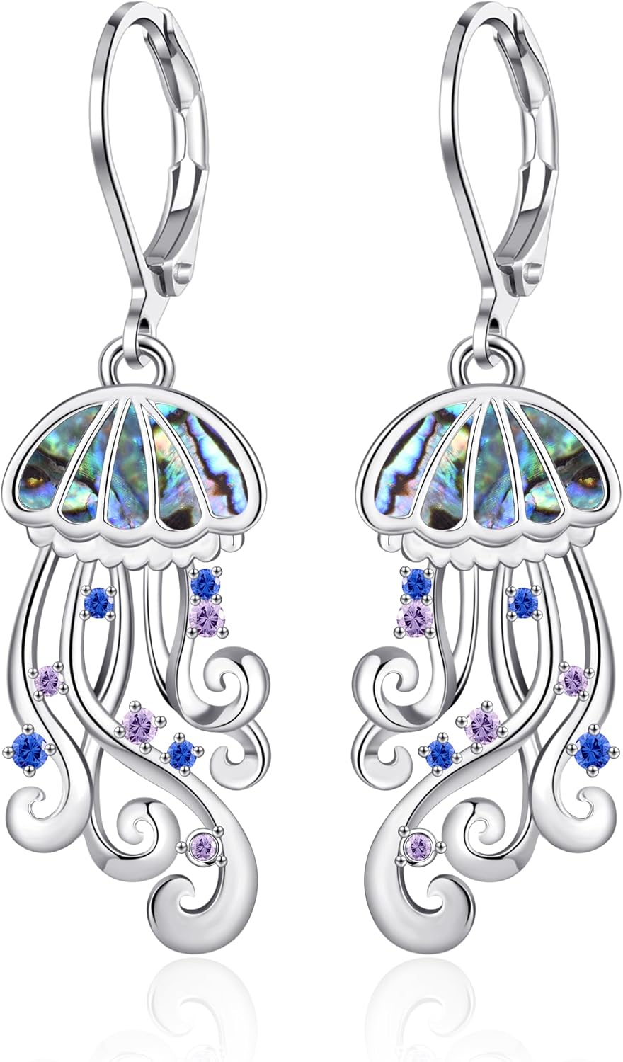 Lotus/Star of David Tree/Pentacle Earrings for Women Dangle, Abalone Shell Leverback Earrings Jewelry Gifts for Women Mom