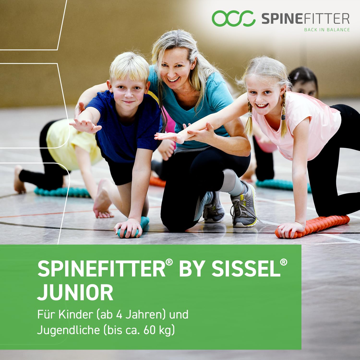 SISSEL® SPINEFITTER® Junior Ocean | Rückendehner für Kinder & Jugendliche | Rückenretter für Haltung | Wirbelsäulenstrecker | Rückenstrecker Gerät für Reha & Therapie | Rückentrainer | 16 Kugelpaare