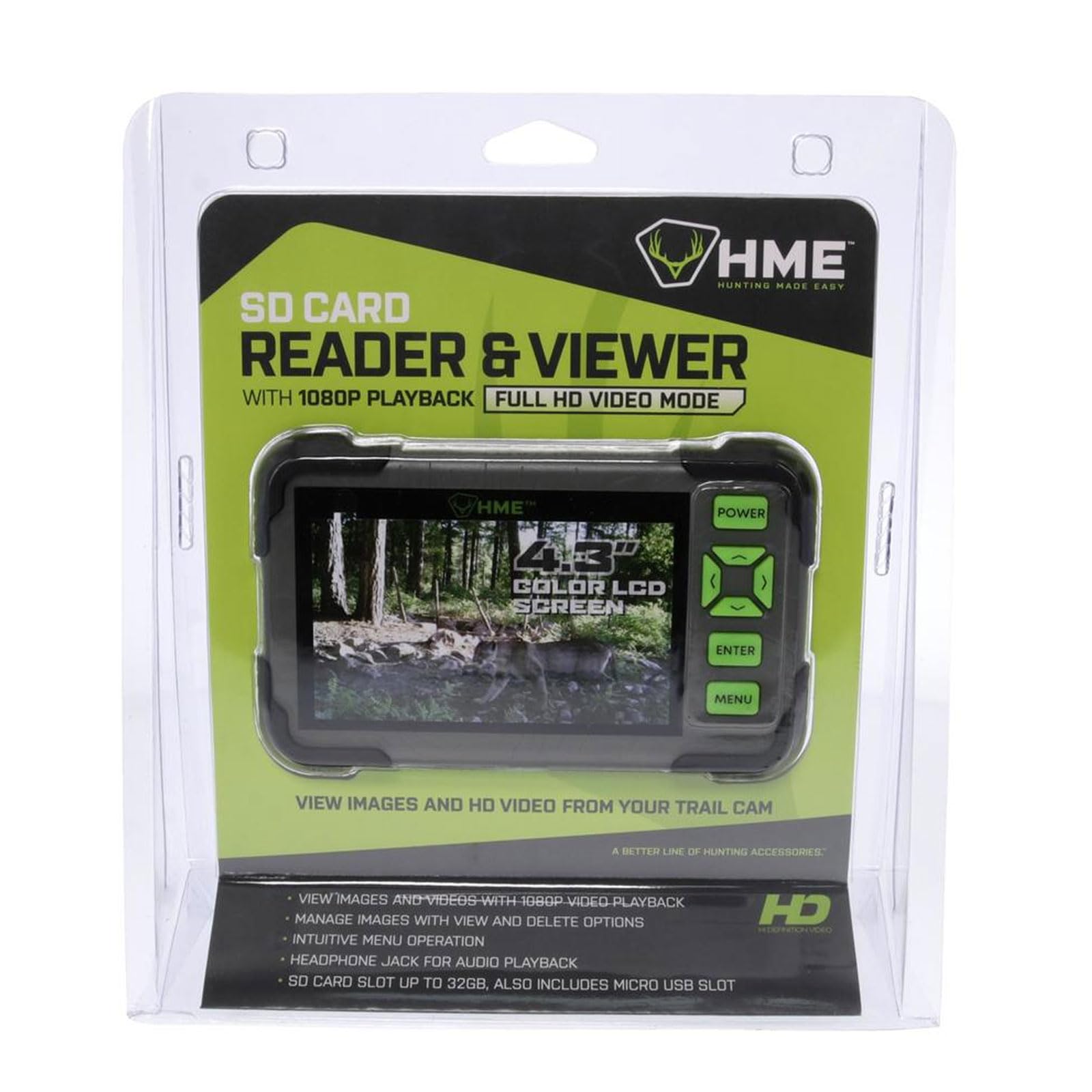 Visualizzatore SD HME HME-CRV43HD: Schermo LCD 4,3" HD Per Foto E Video 1080p. Lettore Scheda Con Slot SD E Micro USB, Custodia Antiurto E Cordoncino.