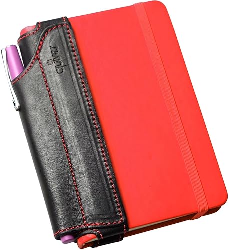 Miniatura 4 de QUIVER Soporte para bolígrafo para cuaderno, soporte para bolígrafo individual, cuero de grano completo, elástico, reutilizable, no adhesivo, se