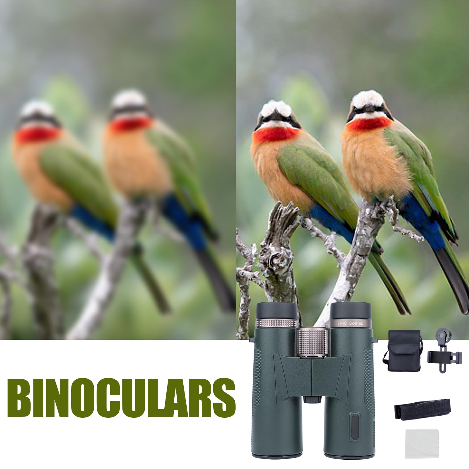 Binocolo Compatto Per Adulti Antiscivolo, Impermeabile, Vista Ampia, | Binocolo Da Concerto Birdwatching, Caccia, Campeggio, Escursionismo, Concerto, Teatro, Nave Da Crociera