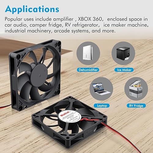 Miniatura 4 de Wathai DC Brushless 12V Ventilador de caja de enfriamiento 3.150 in x 0.591 in 3'' 2Pin para pieza de repuesto de escape 2Pack
