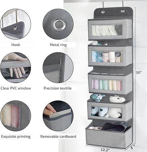 Miniatura 9 de homyfort Organizador sobre la puerta, organizador de pañales colgante para bebé para guardería