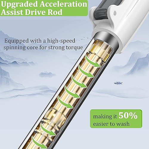 Miniatura 3 de Juego de trapeador y cubo con escurridor para el hogar, trapeador giratorio y trapeadores para limpieza de suelos con 6 cabezales de repuesto para