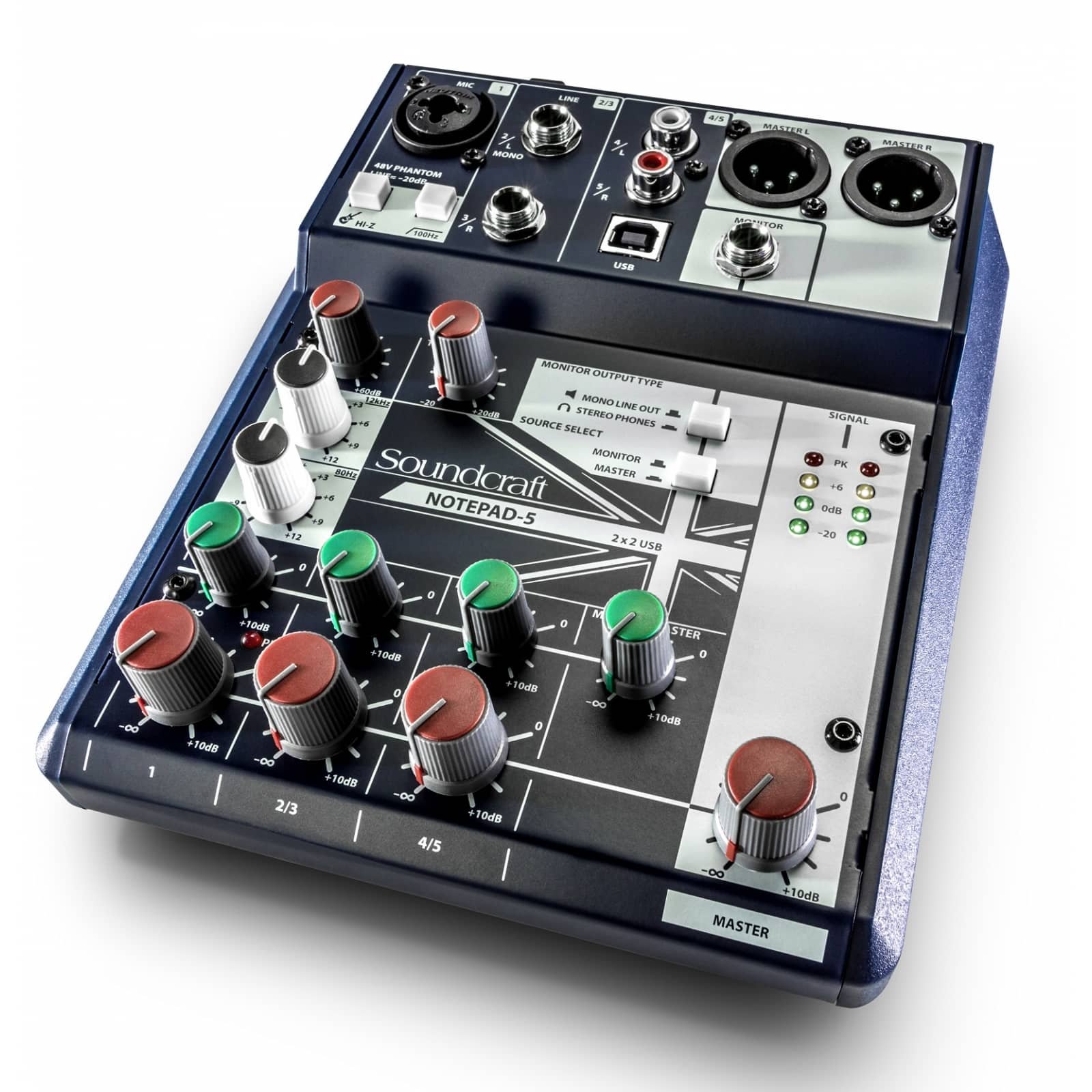 Soundcraft NOTEPAD-5 Notepad 5, Console Analogica 1 Ingresso Mono + 2 Stereo, USB 2 In/2 Out