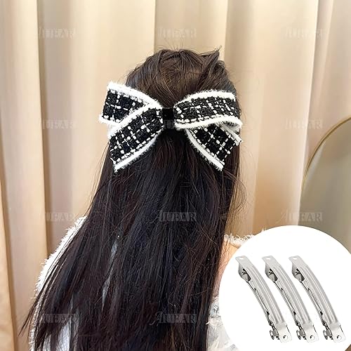 Miniatura 3 de AUEAR Pinzas rectangulares de hierro con pasador francés para lazos de bricolaje paquete de 50 2 pulgadas 1969in