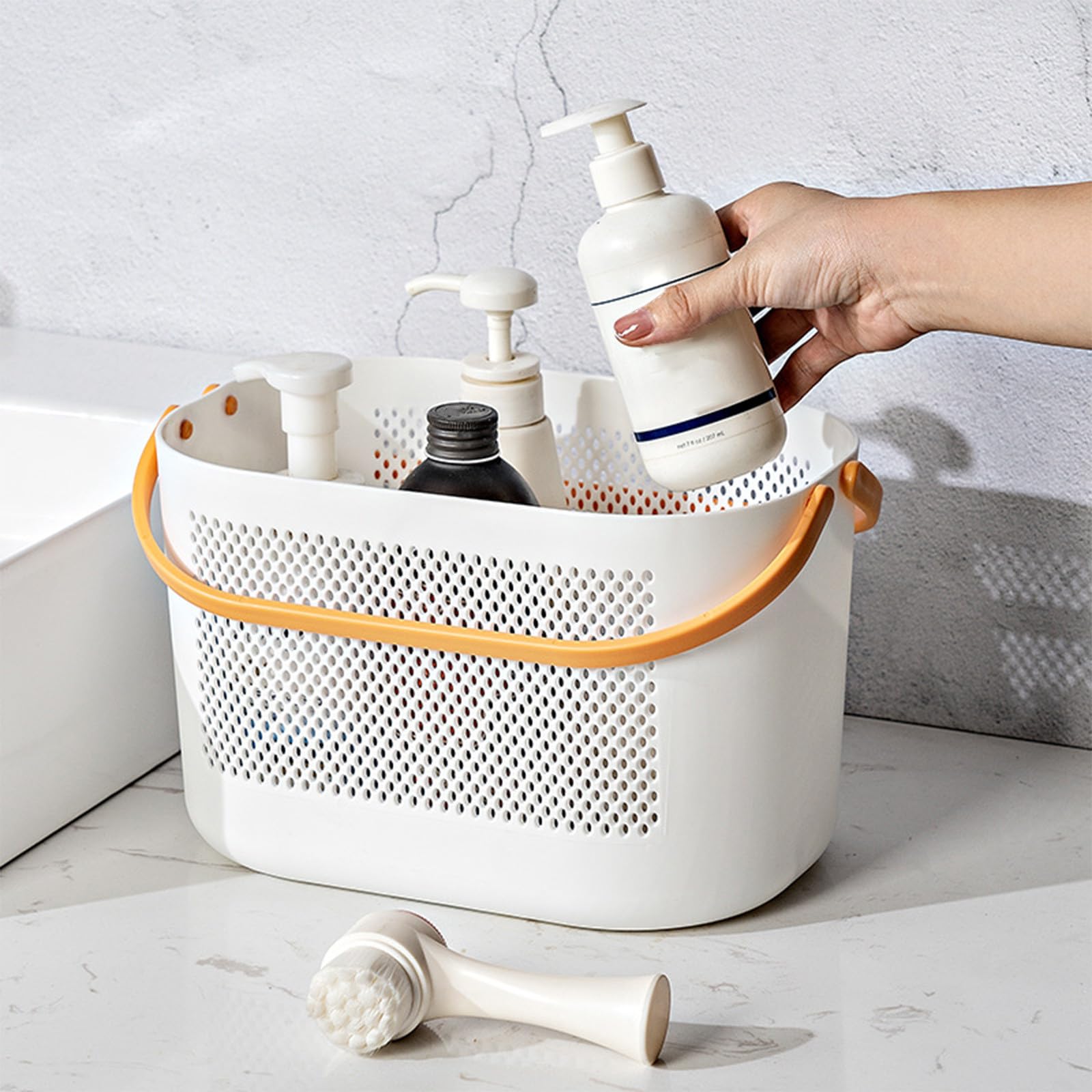 Generic Bathroom Basket With Handle Plastic Organizer Storage Tote Shower Caddy Basket Shower Caddy Shelf Organizers Basket Toiletry