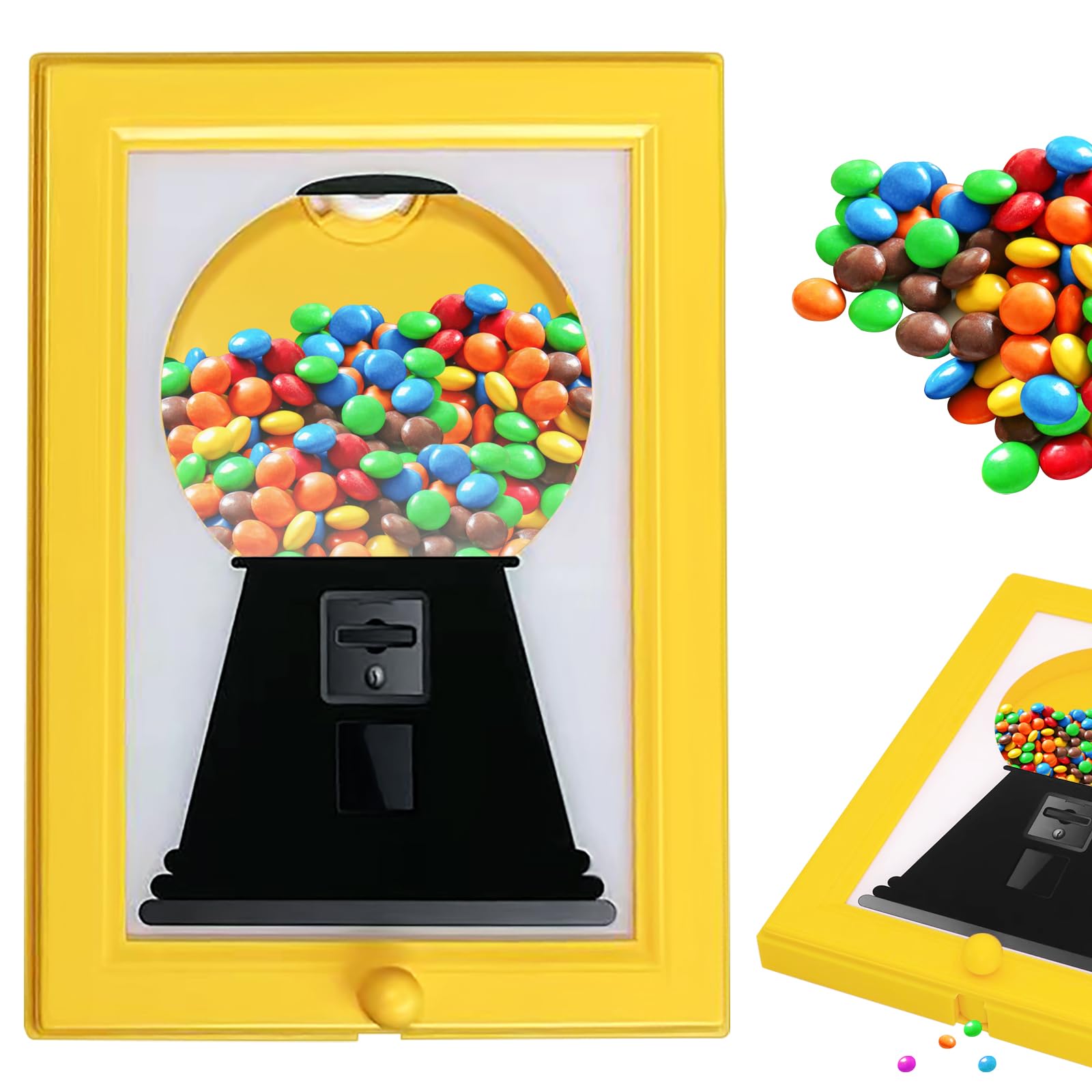 Feibety Candy Dispenser Picture Frame,Handy Sweet Dispenser Picture Hanging Candy Frame,Interactive Gumball Machine in a Frames,Wall Mounted Candys Dispensers for Decor Holiday Presents