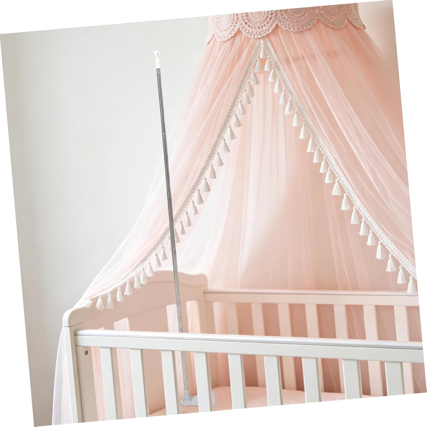 Mosquito Adjustment and Net Adjustable Extension Telescopic Stand 2pcs Sizes Stainless Steel Plastic Material Flexible Length for Bed End Universal Fit for Dorms and Canopy