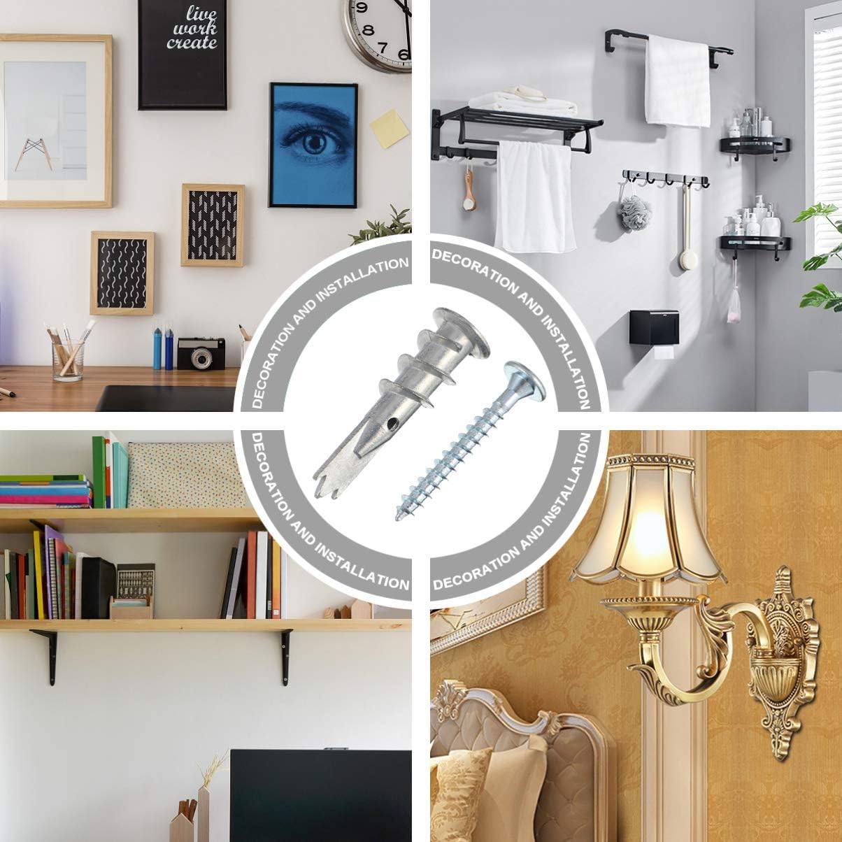 FUNOMOCYA Cavity Wall Fixings Anchors 200pcs Drywall Anchors Kit Self Drilling Plasterboard Fixings and Screws for Walls