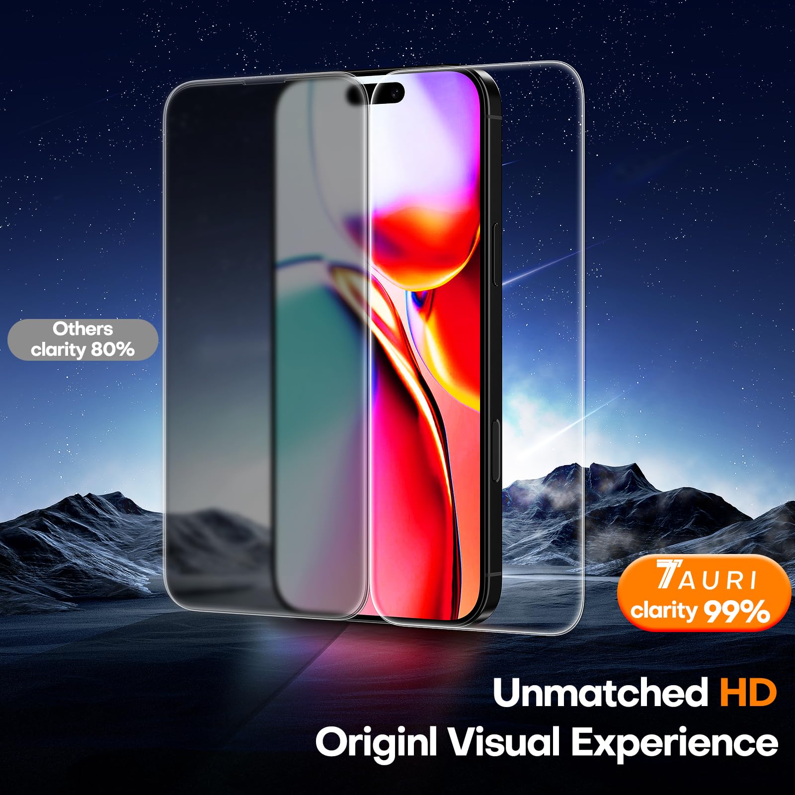 TAURI 3 Pezzi Pellicola Vetro Temperato per iPhone 16 6,1 Pollici, Rimozione Automatica Della Polvere, Durezza 9H Protettiva, Senza Bolle