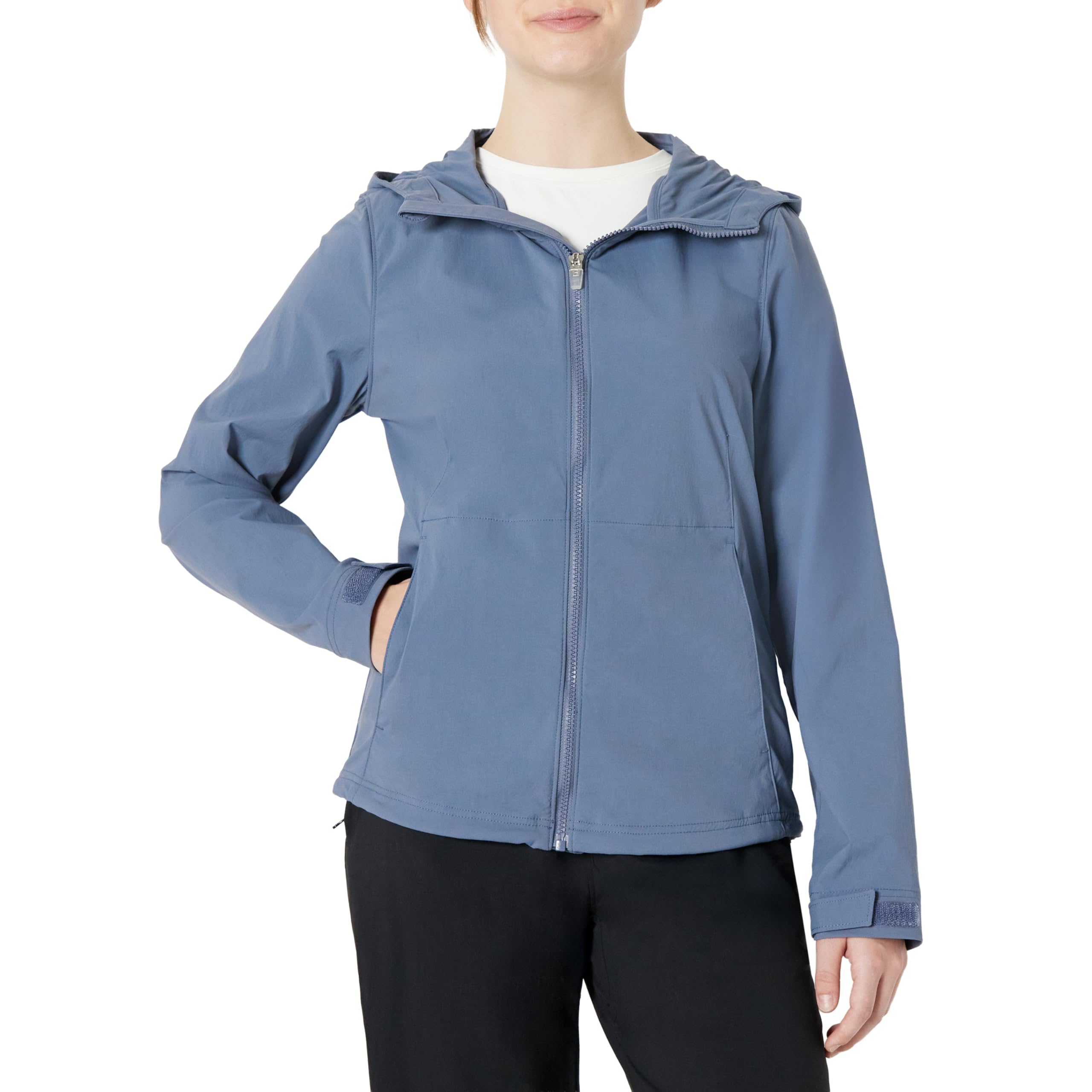 Amazon Essentials Women's Water-Repellent Relaxed-Fit Active Hiking Jacket with Hood, Slate Grey, XL