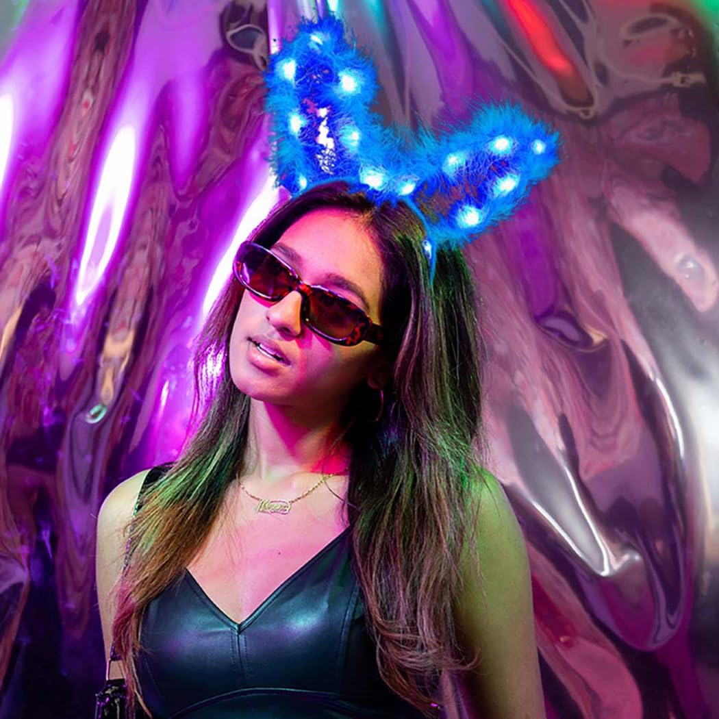 Earent LED Rabbit Ears Headbands Light Up Bunny Headband  display picture 3