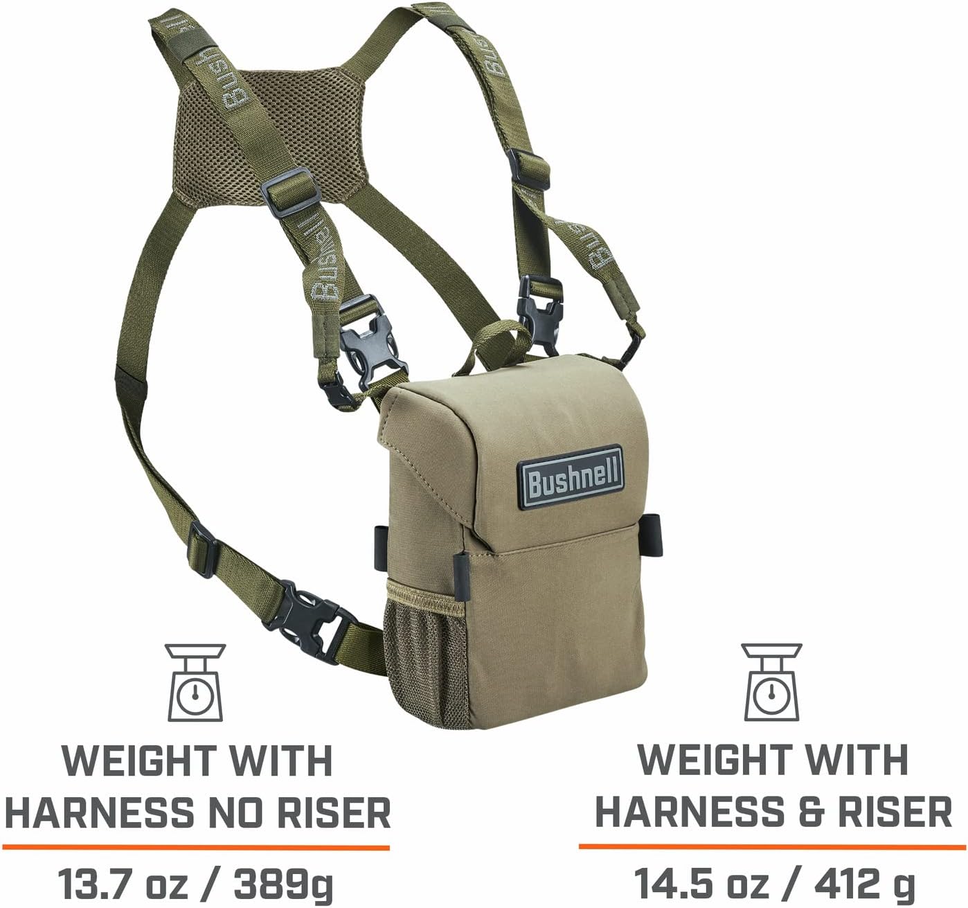 Hand holding Bushnell Prime 10x42 Binocular showing weight