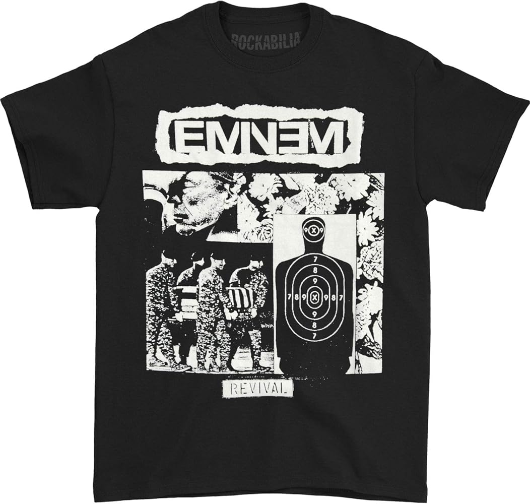 Amazon.com: Eminem Men's BW Target Collage T-Shirt XX-Large Black